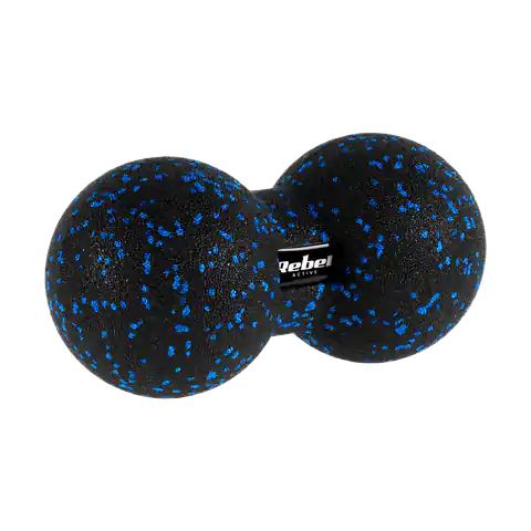 ⁨Duoball podwójna piłka do masażu 12cm, kolor czarno-niebieski, materiał EPP, REBEL ACTIVE⁩ w sklepie Wasserman.eu