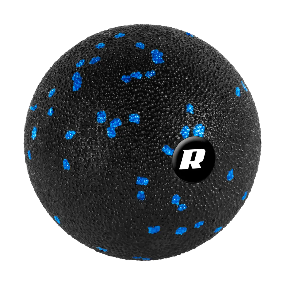 ⁨Piłka do masażu 8cm, kolor czarno-niebieski, materiał EPP, REBEL ACTIVE⁩ w sklepie Wasserman.eu