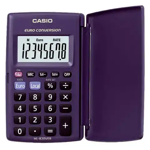⁨Casio Kalkulator HL 820 VER, niebieska, kieszonkowy, 8 miejsc⁩ w sklepie Wasserman.eu