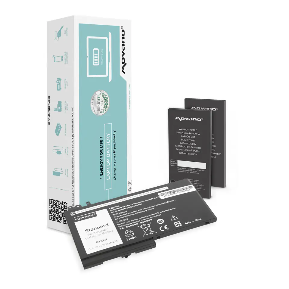 ⁨Movano battery for Dell Latitude E5450, E5550 - 11.1v⁩ at Wasserman.eu