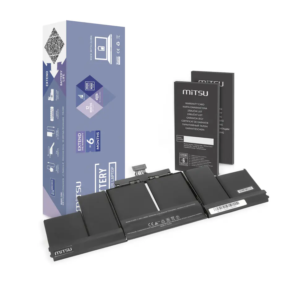 ⁨Bateria Mitsu do Apple MacBook Pro A1398 15" - A1494 (2013, 2014 r.)⁩ w sklepie Wasserman.eu