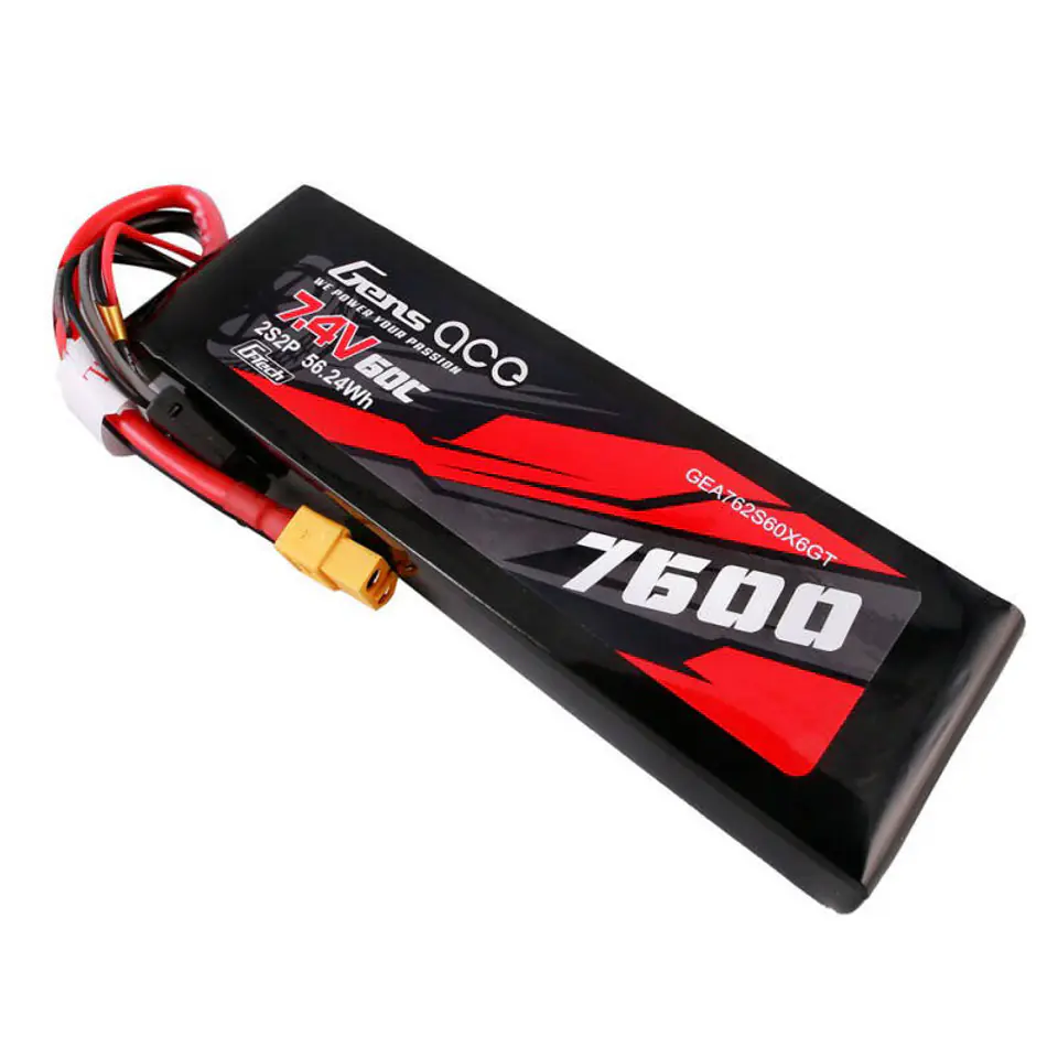 ⁨Akumulator Gens ace G-Tech 7600mAh 7.4V 60C 2S2P Lipo Battery PC mat⁩ w sklepie Wasserman.eu