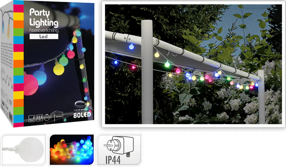 ⁨GIRLANDA OGRODOWA 80 ŻARÓWEK LED PARTY LIGHTING⁩ w sklepie Wasserman.eu