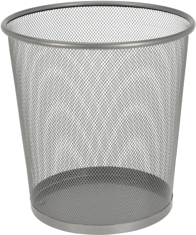 Metalowy kosz na śmieci srebrny 28 cm w sklepie Wasserman.eu