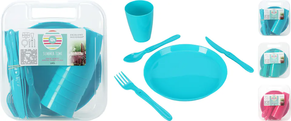 ZESTAW PIKNIKOWY 31 SZT 5 RODZAJI w sklepie Wasserman.eu