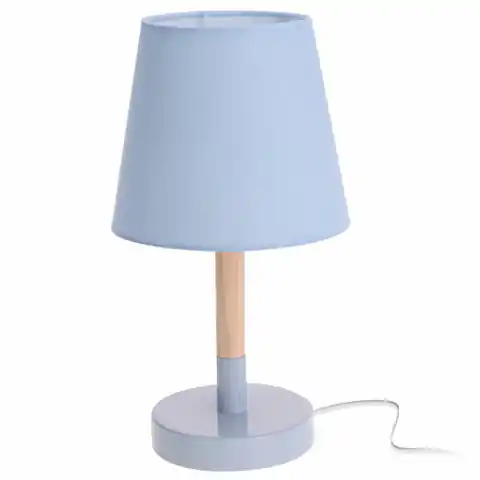 ⁨Lampka stojąca z niebieskim abażurem⁩ w sklepie Wasserman.eu