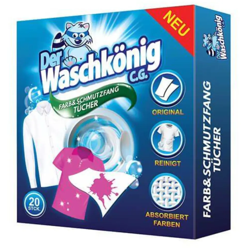 ⁨Der Waschkonig Chusteczki Wyłapujące Kolor 20 szt. DE⁩ w sklepie Wasserman.eu
