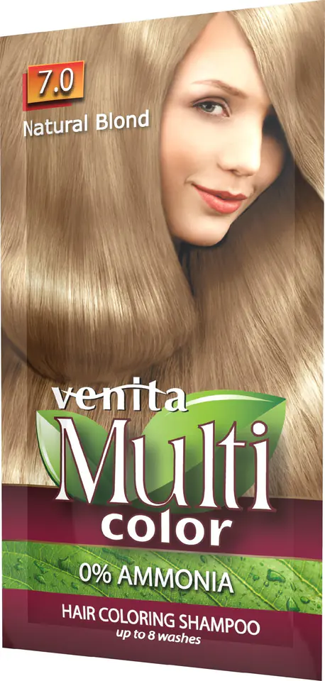 ⁨VENITA Multicolor Szampon koloryzujący 7.0 Natural Blond 40 g⁩ w sklepie Wasserman.eu