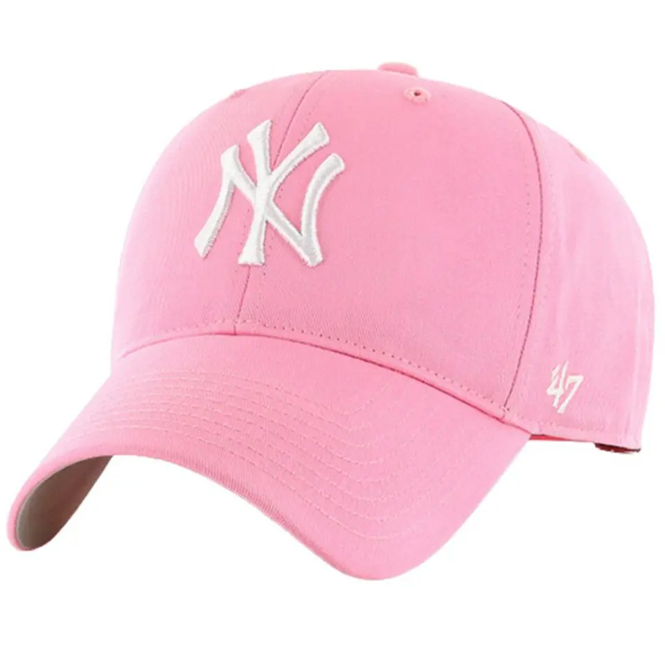 ⁨Czapka z daszkiem New York Yankees Raised Basic 47 Jr (kolor Różowy)⁩ w sklepie Wasserman.eu