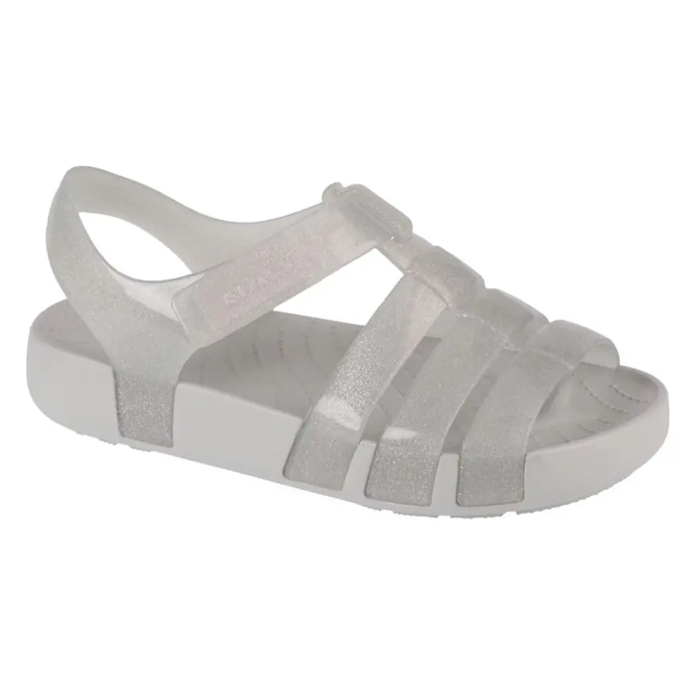 ⁨Sandały Crocs Isabella Glitter Kids Sandal Jr (kolor Szary/Srebrny, rozmiar 30/31)⁩ w sklepie Wasserman.eu