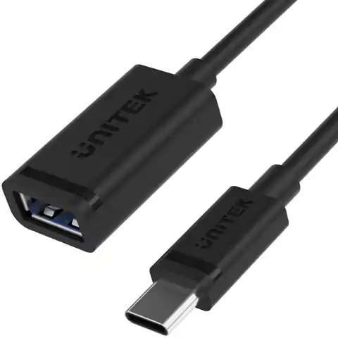 ⁨Cable adapter Unitek (C476BK-1M) USB-C (M) - USB-A (F) 10Gbps 60 W⁩ at Wasserman.eu