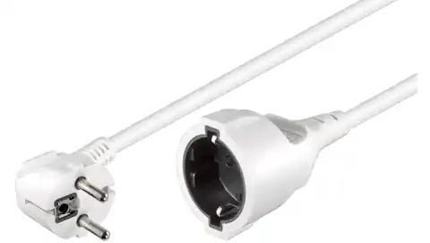 ⁨Kabel przedłużajacy (przedłużacz) 5m biały 1x230V H05VV-F 3G1,5 93088⁩ w sklepie Wasserman.eu