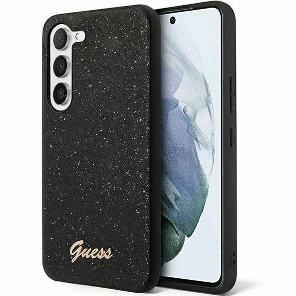 ⁨Oryginalne Etui SAMSUNG GALAXY S24 Guess Hardcase Glitter Script (GUHCS24SHGGSHK) czarne⁩ w sklepie Wasserman.eu