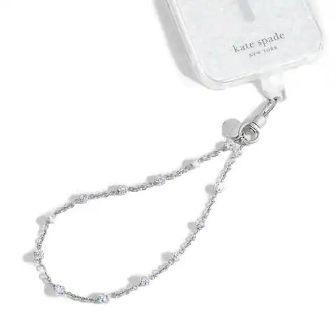 ⁨Kate Spade New York Universal Phone Charm Wristlet - Uniwersalna smyczka do telefonu (Dazzle Chain Silver)⁩ w sklepie Wasserman.eu