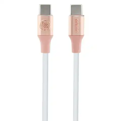 ⁨Guess GUCCLALRGDP kabel USB-C - USB-C 1.5m Fast Charging różowy/pink Ebossed Logo⁩ w sklepie Wasserman.eu