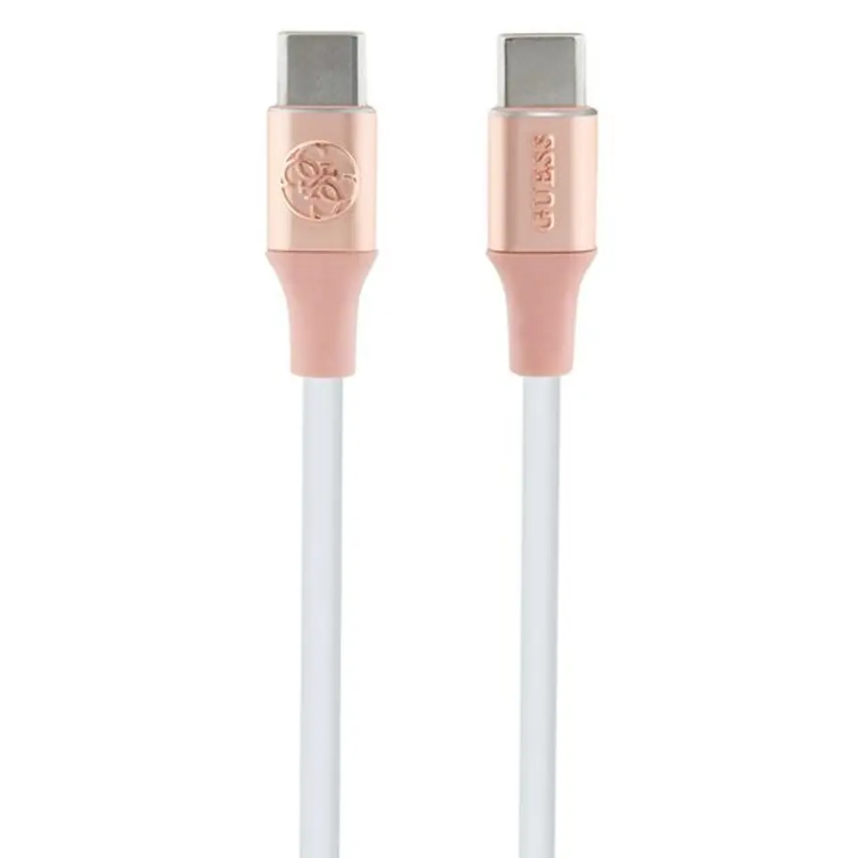 ⁨Guess GUCCLALRGDP kabel USB-C - USB-C 1.5m Fast Charging różowy/pink Ebossed Logo⁩ w sklepie Wasserman.eu