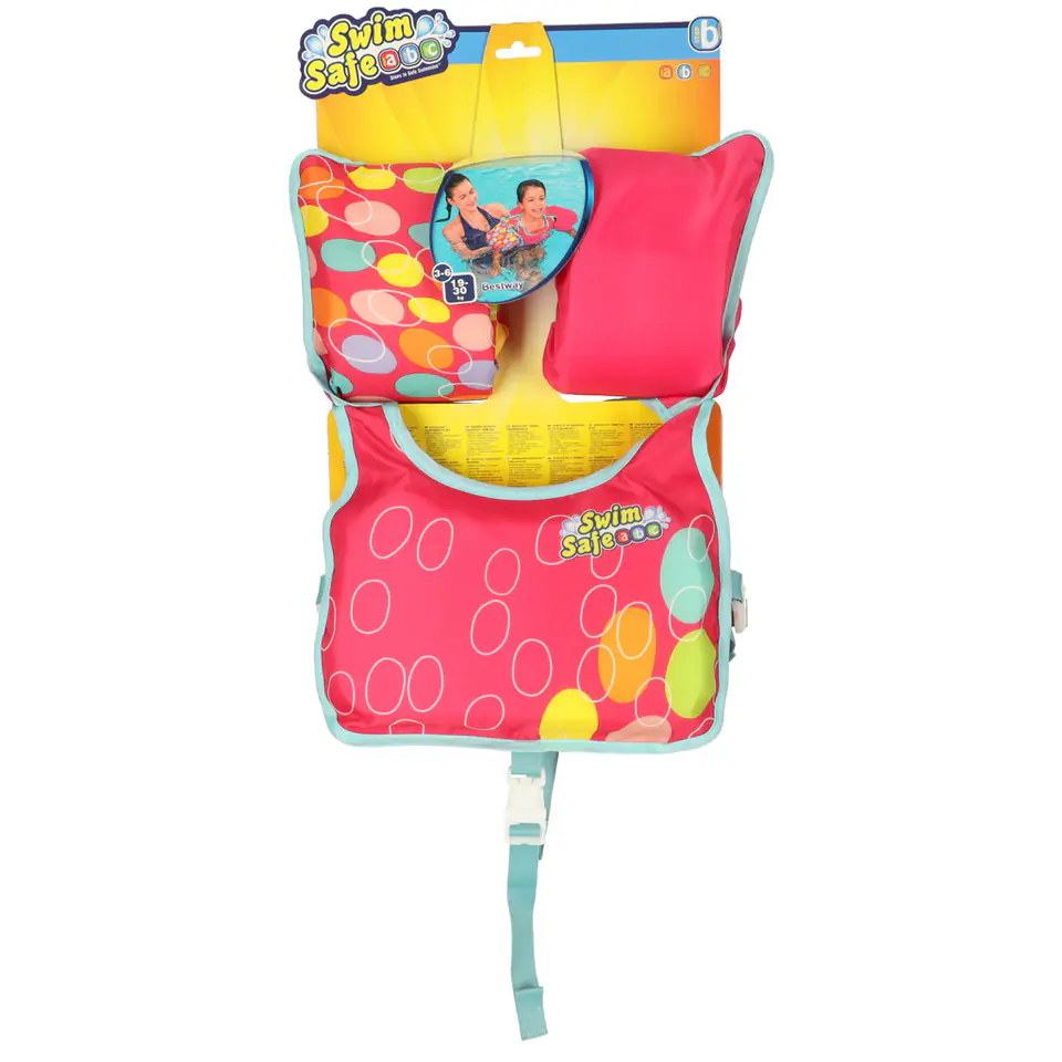 ⁨Kamizelka piankowa z rękawkami do pływania kapok dla dzieci 3-6 lat 19-30 kg BESTWAY 32174 różowa⁩ w sklepie Wasserman.eu