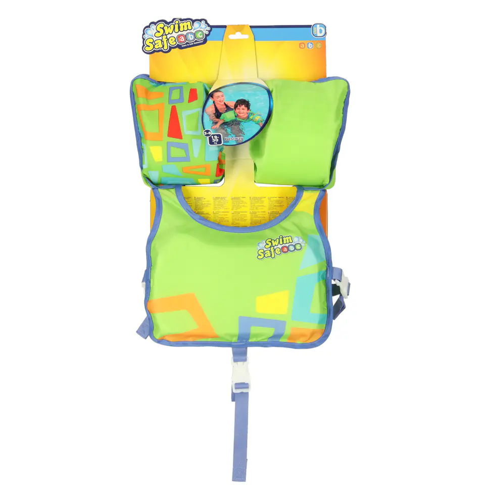 ⁨Kamizelka piankowa z rękawkami do pływania kapok dla dzieci 3-6 lat 19-30 kg BESTWAY 32174 zielona⁩ w sklepie Wasserman.eu