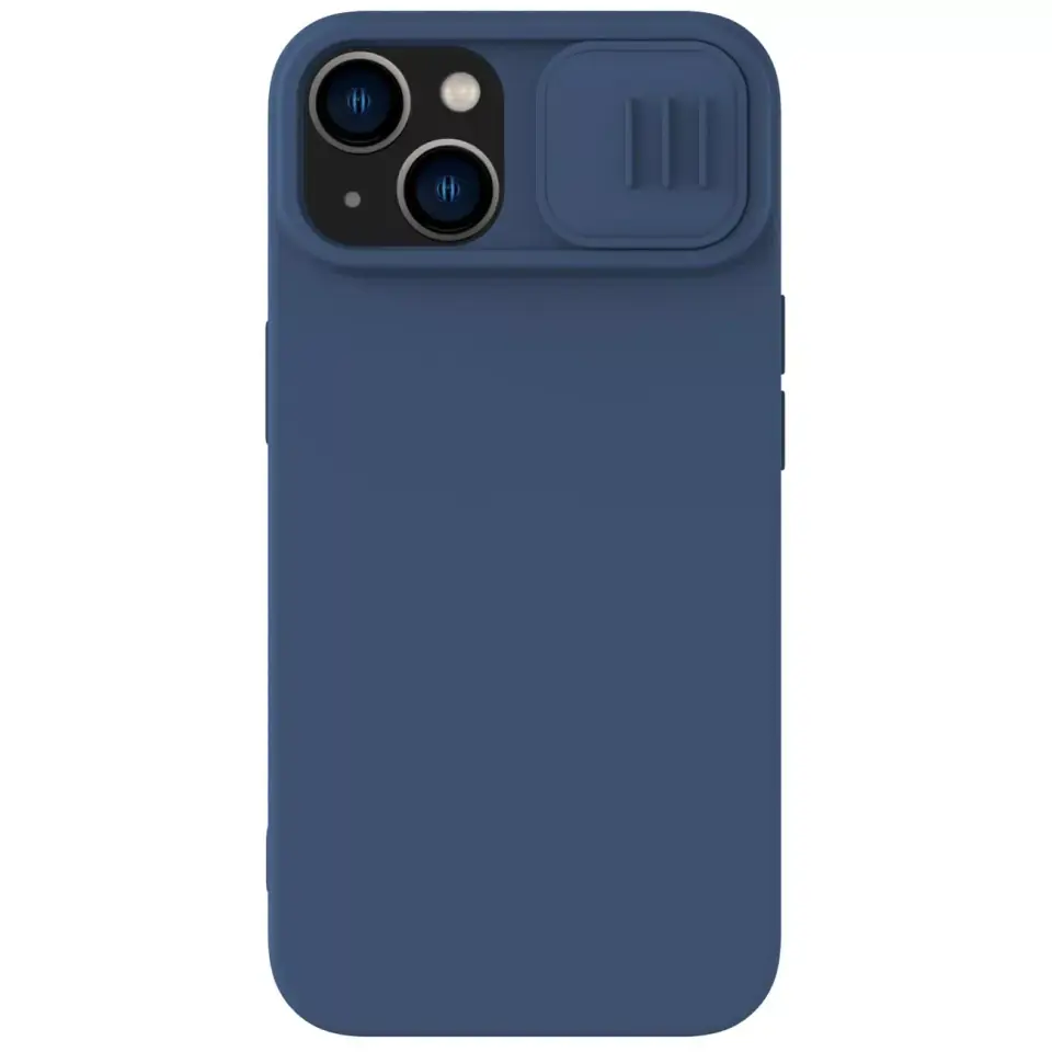 ⁨Silikonowe etui Nillkin CamShield Silky Silicone Case do iPhone 15 Plus z osłoną na aparat - ciemnoniebieskie⁩ w sklepie Wasserman.eu
