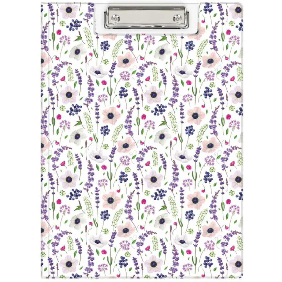 ⁨Teczka z klipem na dokumenty Clipboard A4 PVC wzór Kwiaty KHN-04-32 BIURFOL⁩ w sklepie Wasserman.eu
