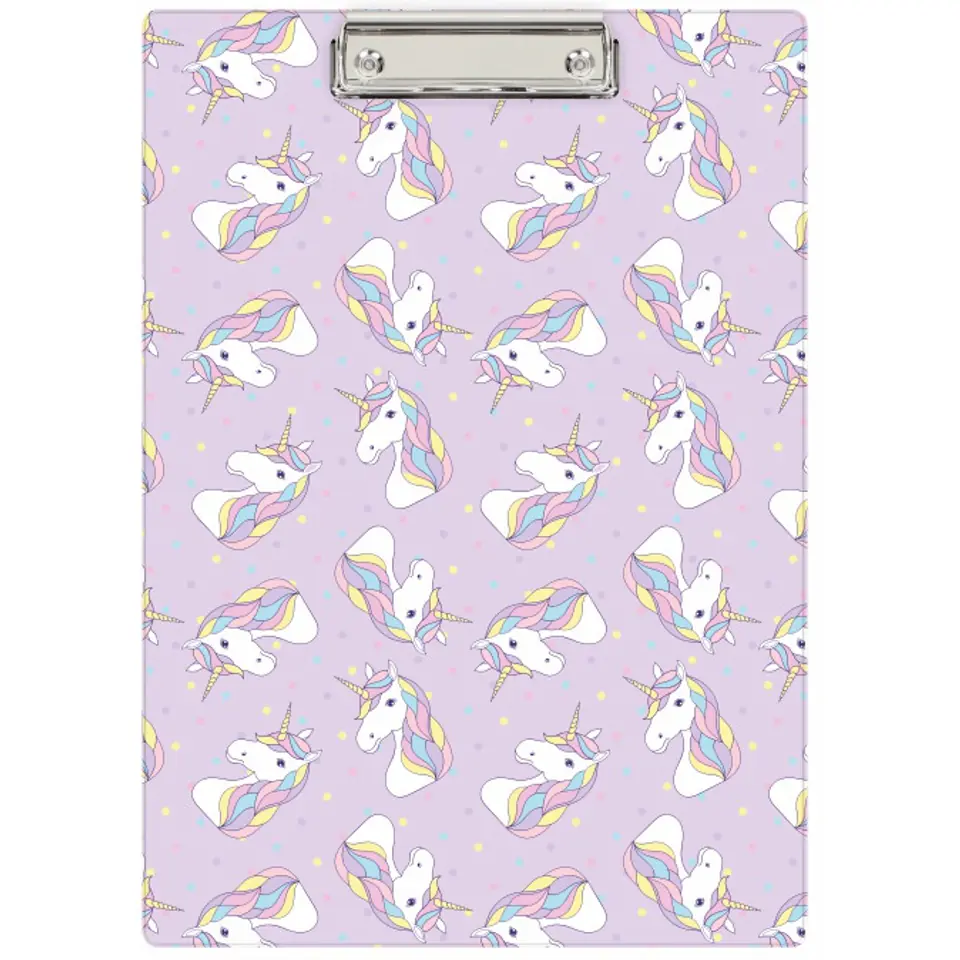⁨Deska z klipem Clipboard A4 nadruk Jednorożce KHN-01-30 BIURFOL⁩ w sklepie Wasserman.eu
