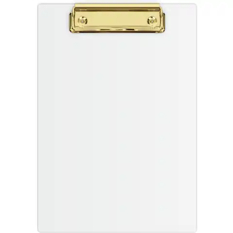 ⁨Deska z klipem A5 biały + złoty mechanizm KHG-00-10 BIURFOL⁩ w sklepie Wasserman.eu