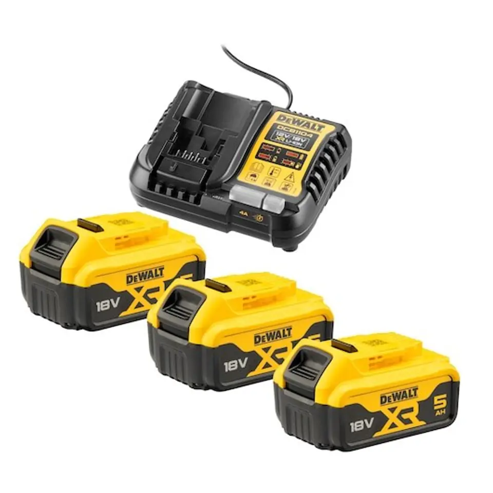 ⁨DeWALT DCB1104P3-QW cordless tool battery / charger Battery & charger set⁩ at Wasserman.eu