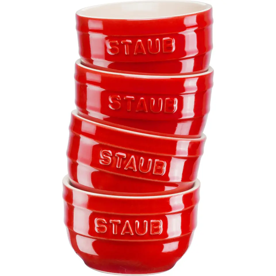 Staub Mini Ramekin Okrągły, 4 szt. - 200 ml, Czerwony w sklepie Wasserman.eu