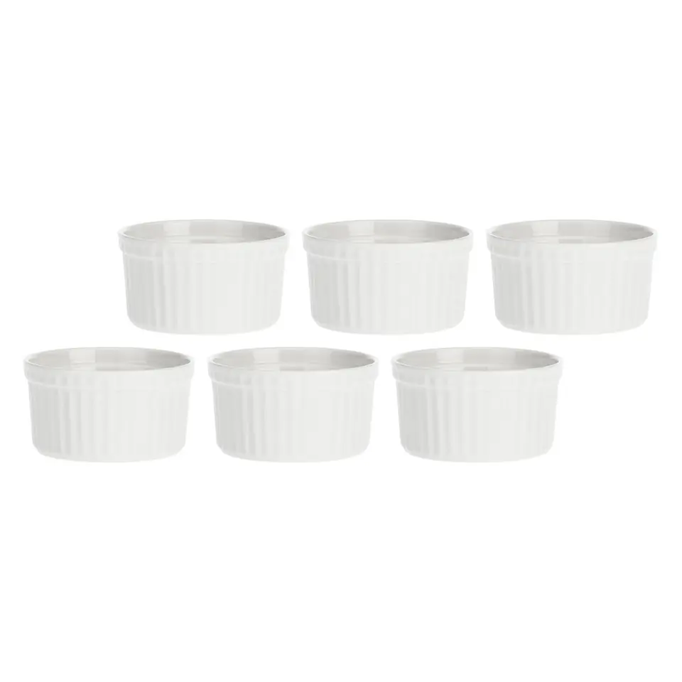 Set of 6 Arezzo round ramekins - White, 9 cm at Wasserman.eu