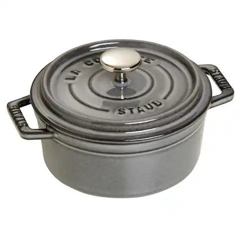 ⁨Staub Round Cast Iron Pot - 400 ml, Graphite⁩ at Wasserman.eu
