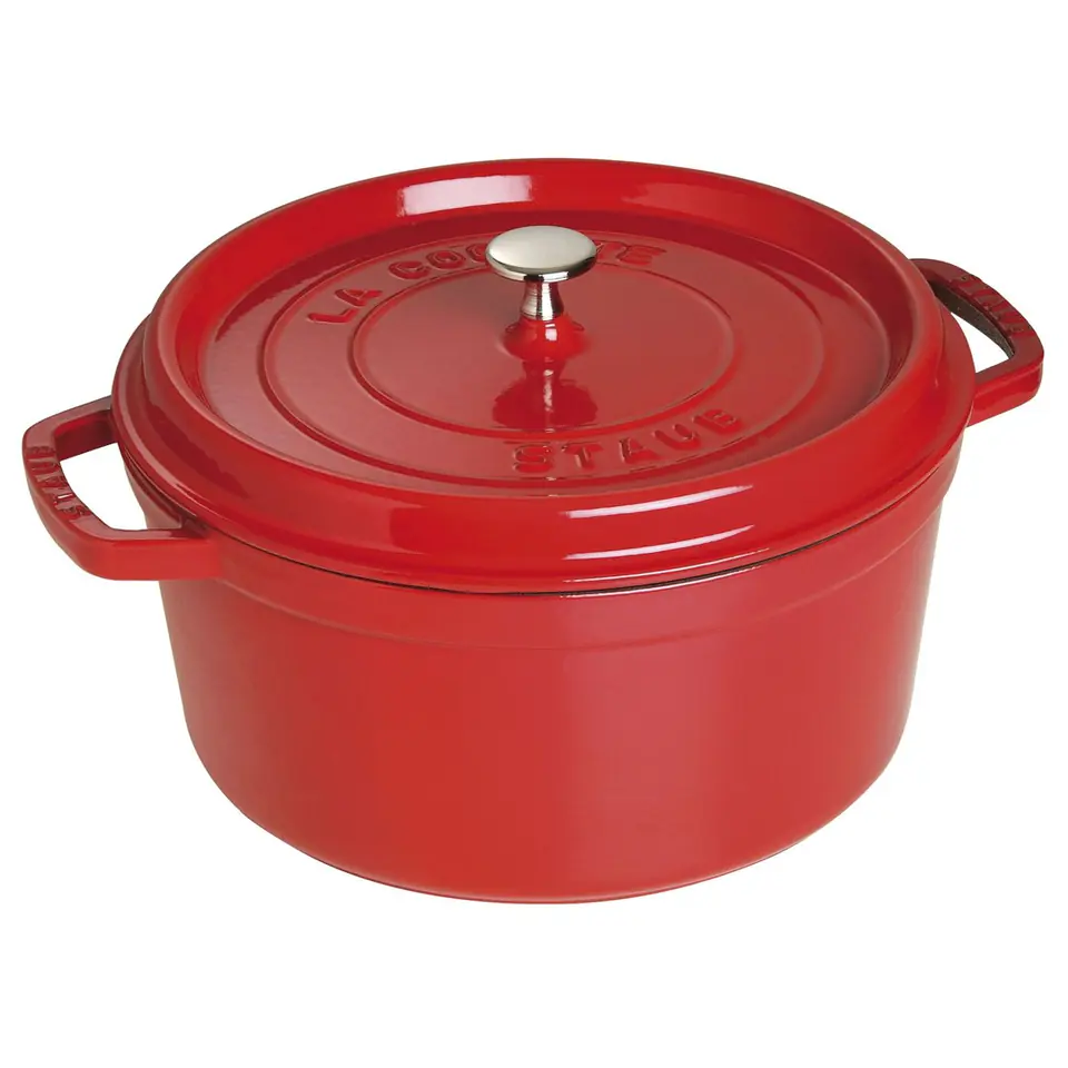 ⁨Garnek żeliwny okrągły Staub - 6.7 ltr, Czerwony⁩ w sklepie Wasserman.eu