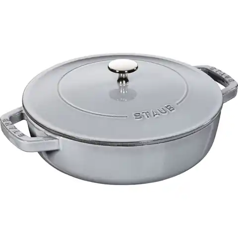 ⁨Staub deep braising pan with lid - 24 cm, Graphite⁩ at Wasserman.eu