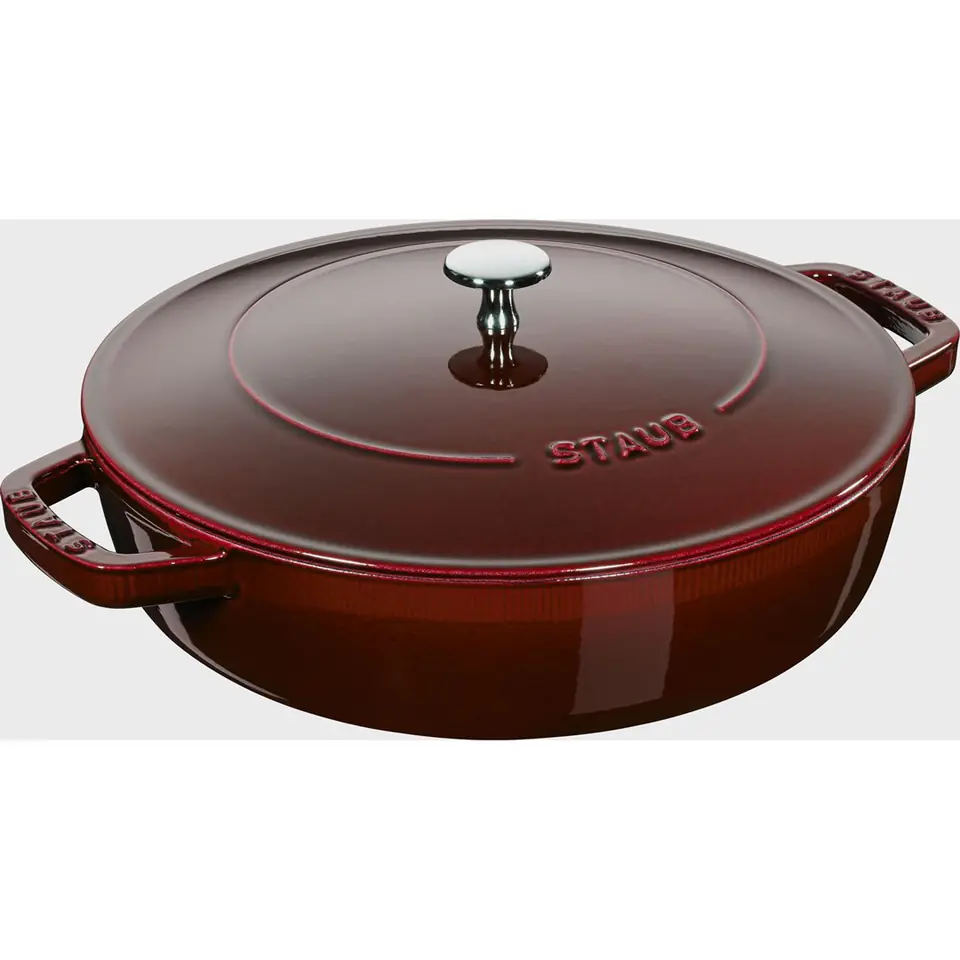 Deep braising pan with lid Staub - 24 cm, Grenadine at Wasserman.eu