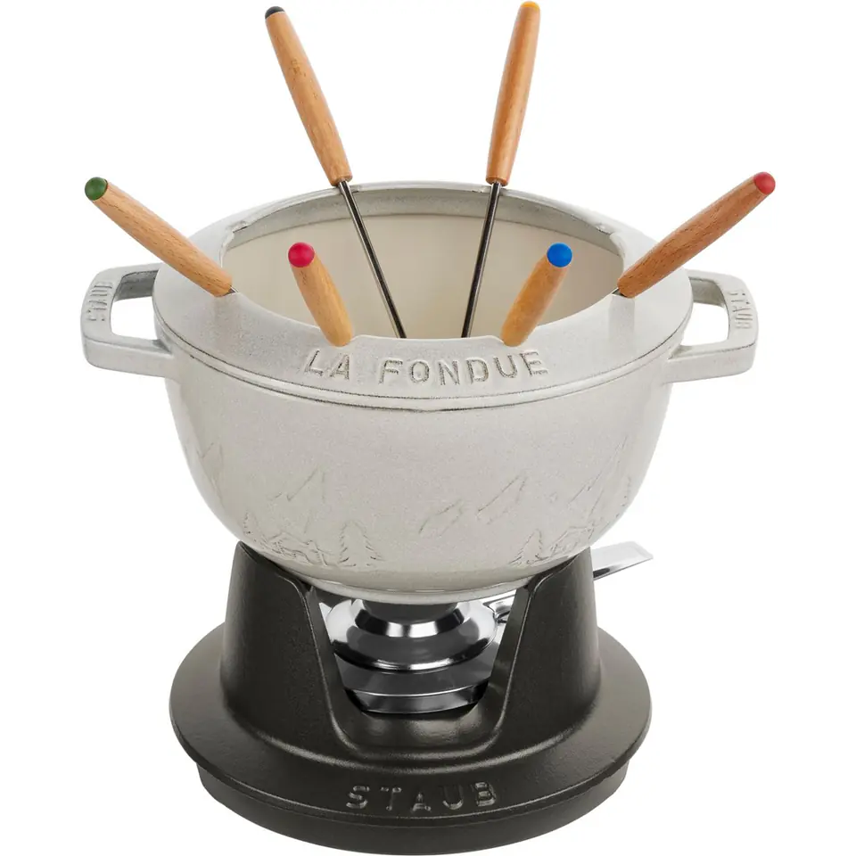 Staub fondue set - 20 cm, White truffle at Wasserman.eu
