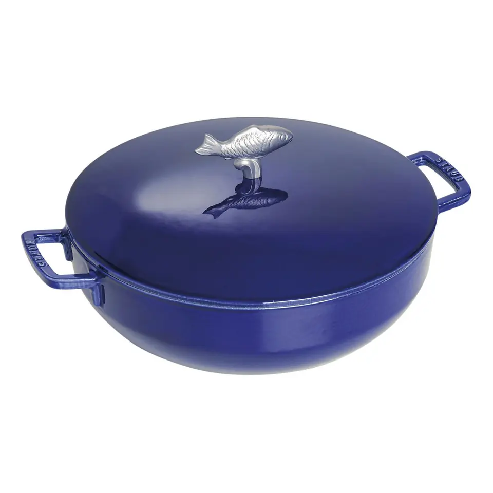 ⁨Staub Cast Iron Fish Soup Pot - Blue, 4.65 ltr⁩ at Wasserman.eu