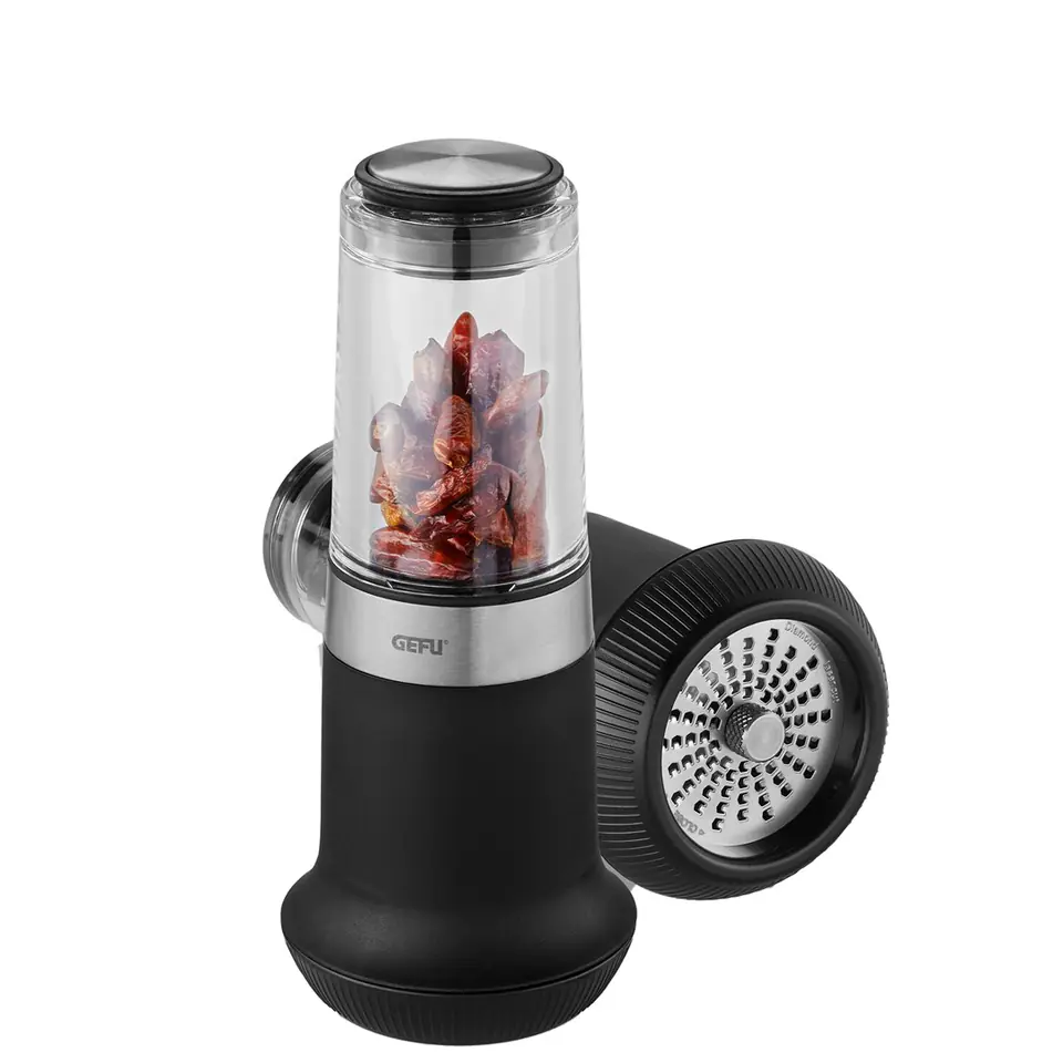 ⁨GEFU 34631 ręczna tarka / spiralizer Tarka obrotowa Czarny, Przezroczysty⁩ w sklepie Wasserman.eu