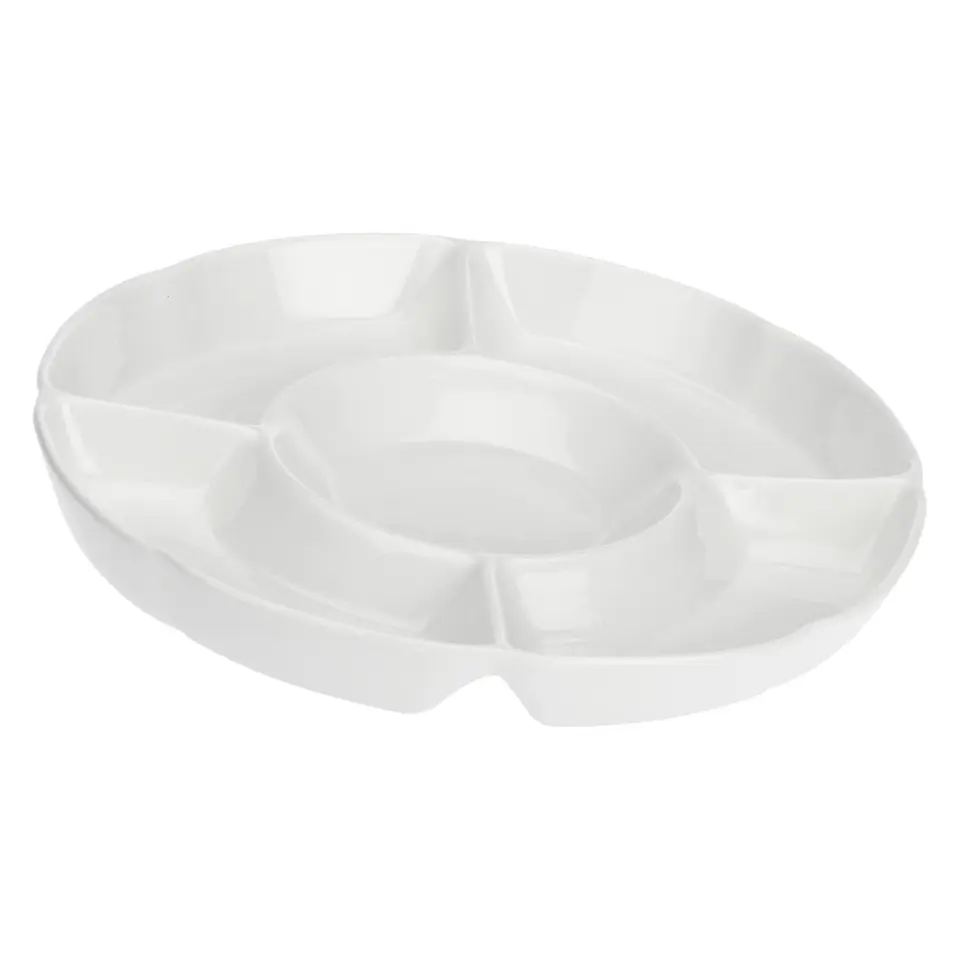 ⁨Convivio Round Snack Tray - White, 35.5 cm⁩ at Wasserman.eu