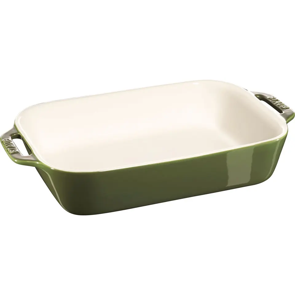 ⁨Staub Rectangular Ceramic Platter - 2.4 ltr, Green⁩ at Wasserman.eu