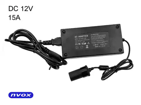 ⁨Stabilized power supply with 12V cigarette lighter socket with a power of 180W... (NVOX 15A12V)⁩ at Wasserman.eu