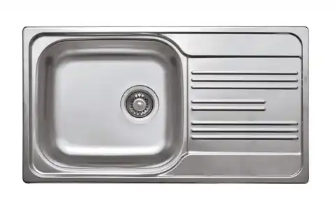 ⁨1-bowl steel sink with drainer⁩ at Wasserman.eu