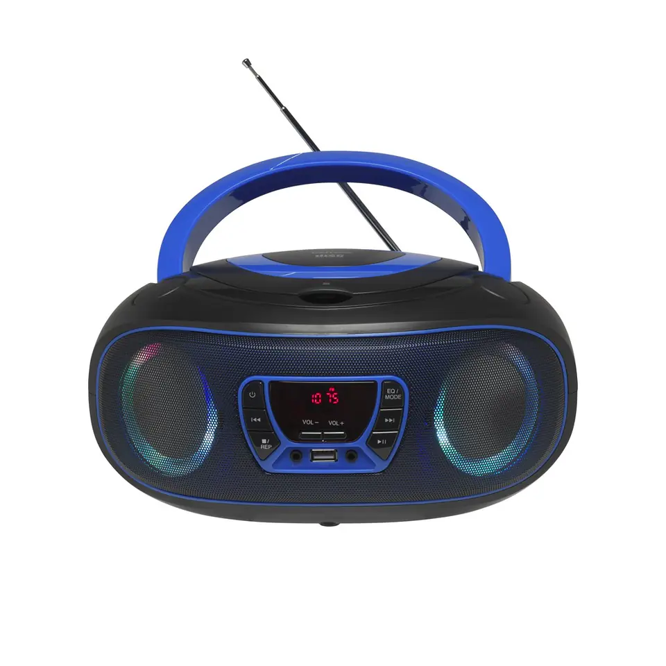 ⁨Boombox BT Denver TCL-212BT z radiem, wejściem CD i USB niebieski⁩ w sklepie Wasserman.eu