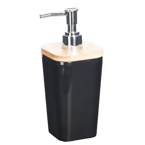 ⁨Black soap dispenser⁩ at Wasserman.eu