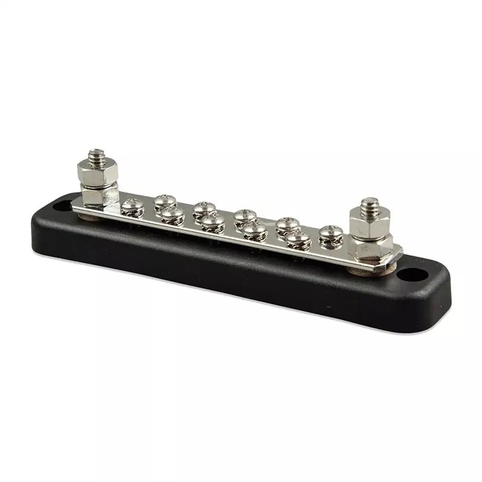 ⁨Power distributor VICTRON ENERGY Busbar 150 A 2P with 10 screws + cover (VBB115021020)⁩ at Wasserman.eu