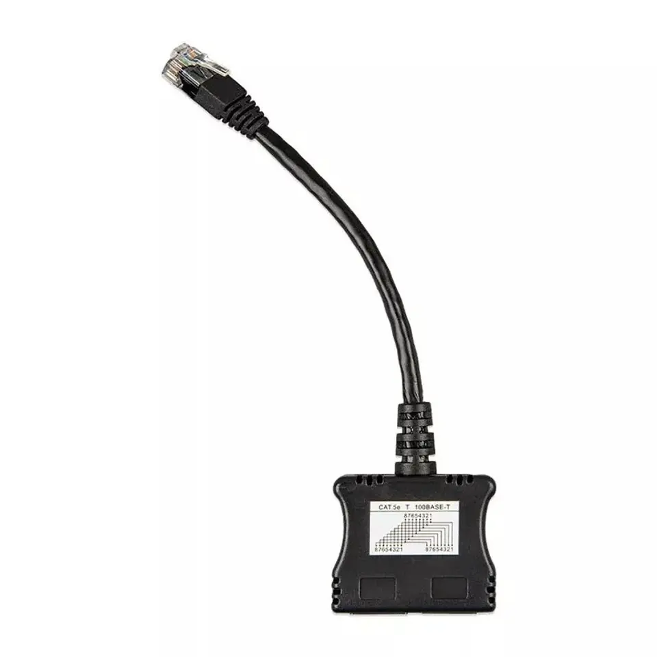 ⁨Splitter VICTRON ENERGY RJ45 (male) to 2x RJ45 (female) 15 cm (ASS030065510) Black⁩ at Wasserman.eu