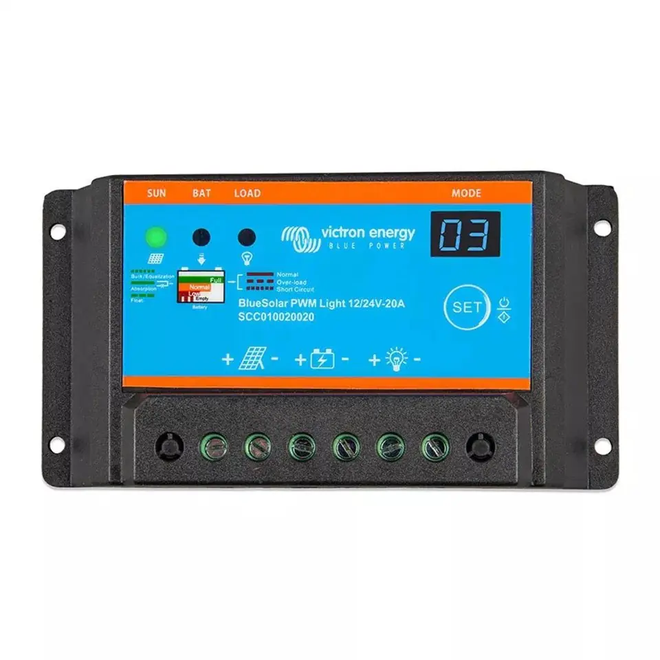 ⁨Charge controller VICTRON ENERGY BlueSolar PWM 12/24V - 20A (SCC010020020)⁩ at Wasserman.eu