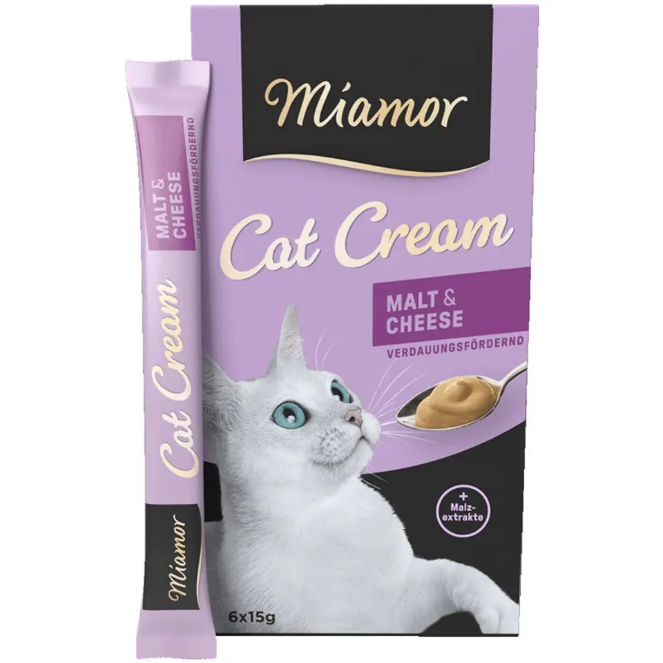 ⁨MIAMOR Cat Cream Malt & Cheese - cat treats - 6x15g⁩ at Wasserman.eu