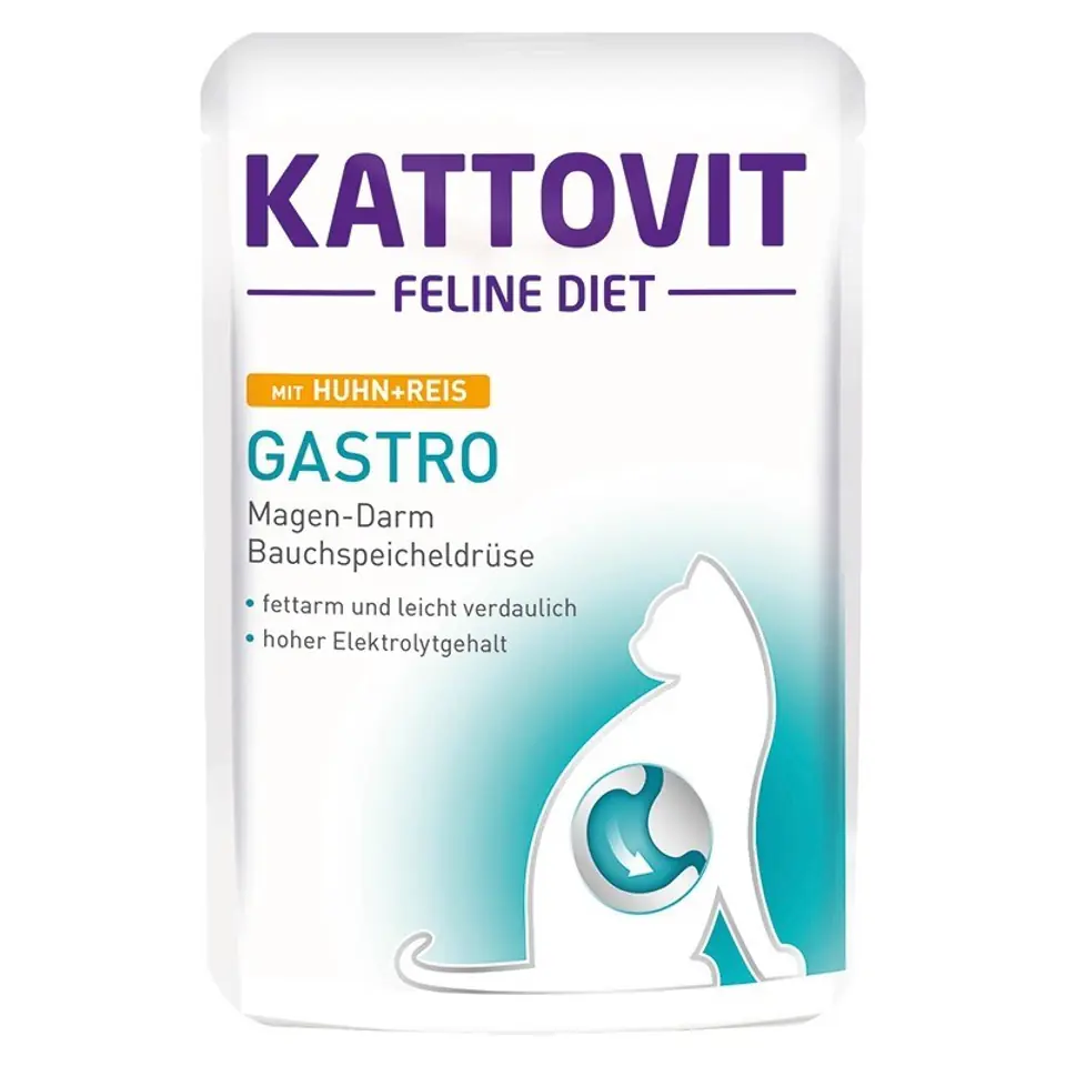 ⁨KATTOVIT Feline Diet Gastro Chicken with rice - wet cat food - 85g⁩ at Wasserman.eu