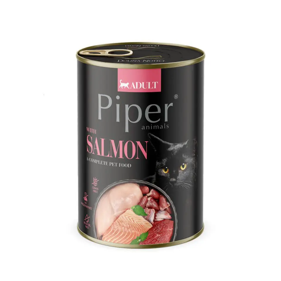 ⁨Piper z łososiem NOWOŚĆ - kar.dla kota 400g⁩ w sklepie Wasserman.eu