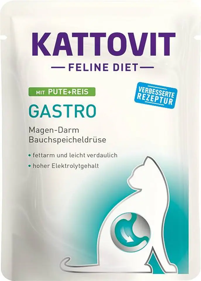 ⁨KATTOVIT Feline Diet Gastro Turkey with rice - wet cat food - 85g⁩ at Wasserman.eu