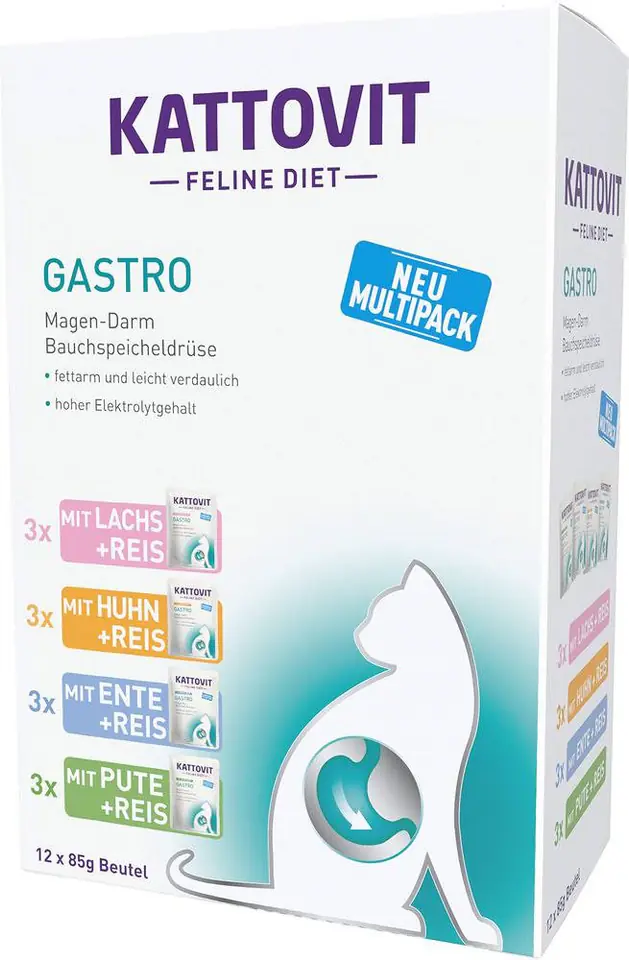 ⁨KATTOVIT GASTRO Zestaw na układ pokarmowy 12x85g dla kota⁩ w sklepie Wasserman.eu